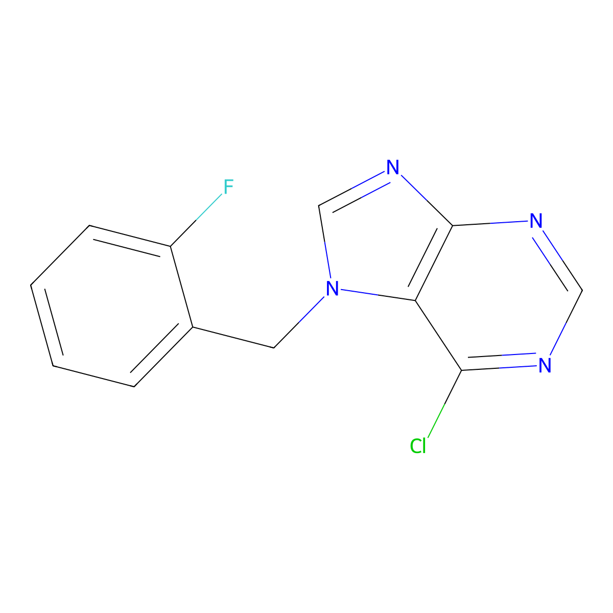 6-Chloro-7-(2-fluorobenzyl)-7H-purine molecular structure, CAS 850792-28-8