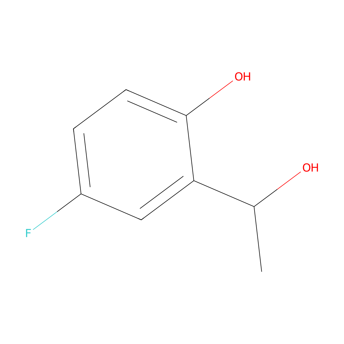 1-(2-Hydroxy-5-fluorophenyl)ethanol molecular structure, CAS 850793-83-8