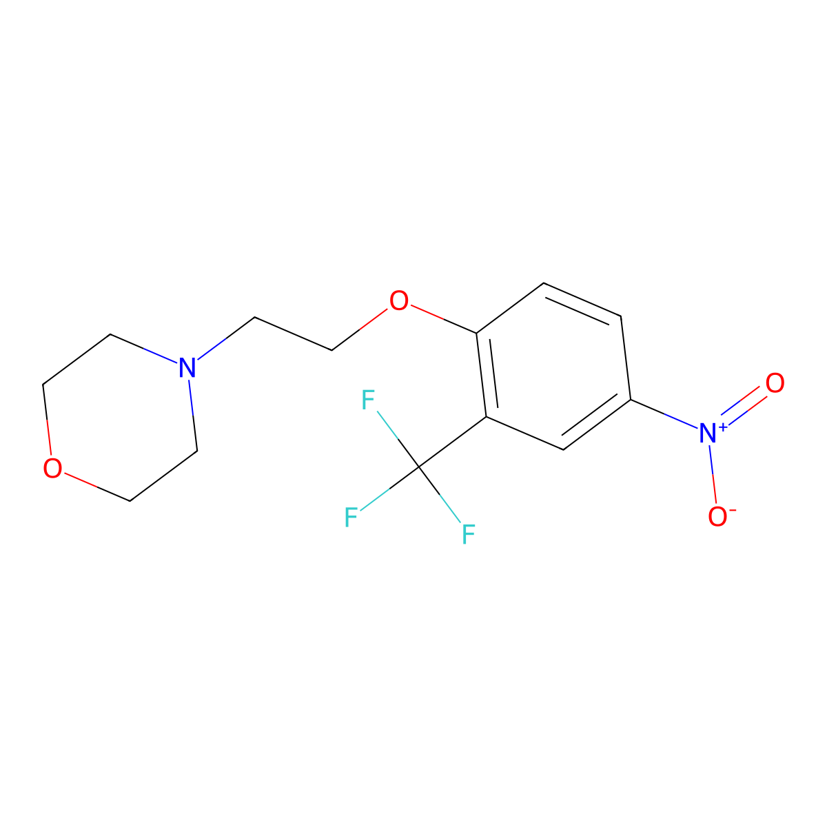4-(2-(2-(Trifluoromethyl)-4-nitrophenoxy)ethyl)morpholine molecular structure, CAS 850797-92-1