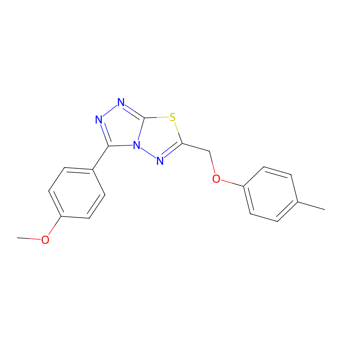 3-(4-Methoxyphenyl)-6-[(4-methylphenoxy)methyl]-[1,2,4]triazolo[3,4-b][1,3,4]thiadiazole molecular structure, CAS 850800-31-6
