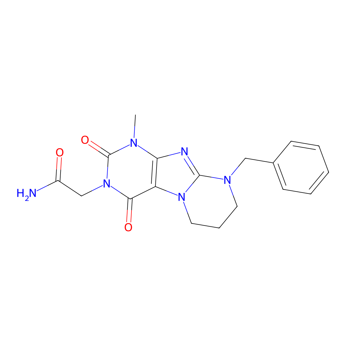2-(9-benzyl-1-methyl-2,4-dioxo-7,8-dihydro-6H-purino[7,8-a]pyrimidin-3-yl)acetamide molecular structure, CAS 850800-38-3