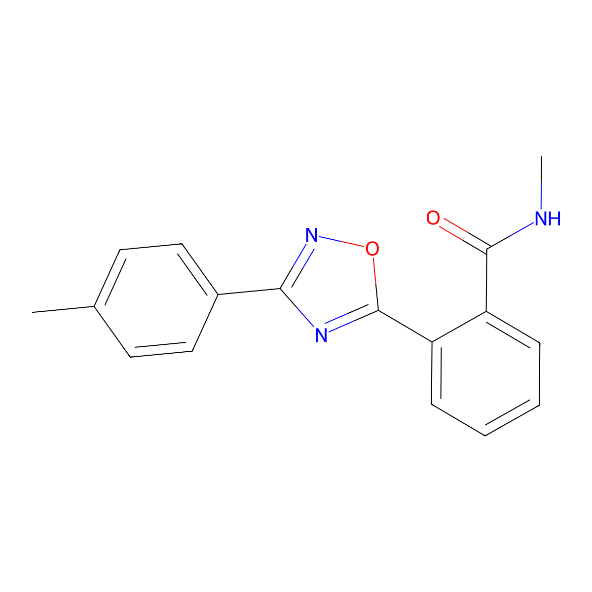 N-methyl-2-[3-(4-methylphenyl)-1,2,4-oxadiazol-5-yl]benzamide molecular structure, CAS 850800-62-3
