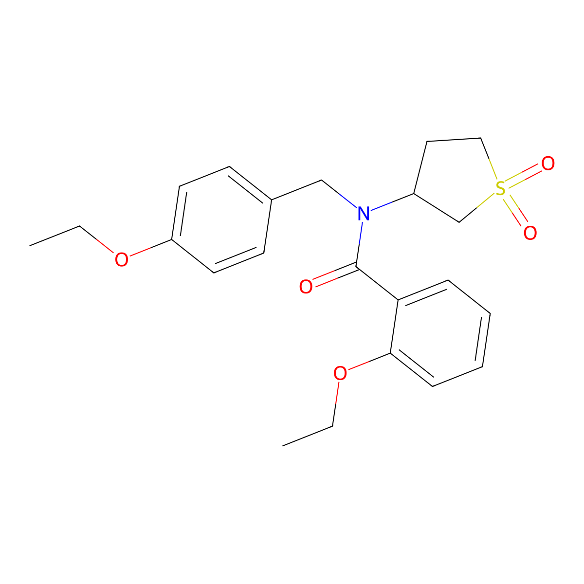 N-(1,1-dioxidotetrahydrothiophen-3-yl)-2-ethoxy-N-(4-ethoxybenzyl)benzamide molecular structure, CAS 850800-92-9