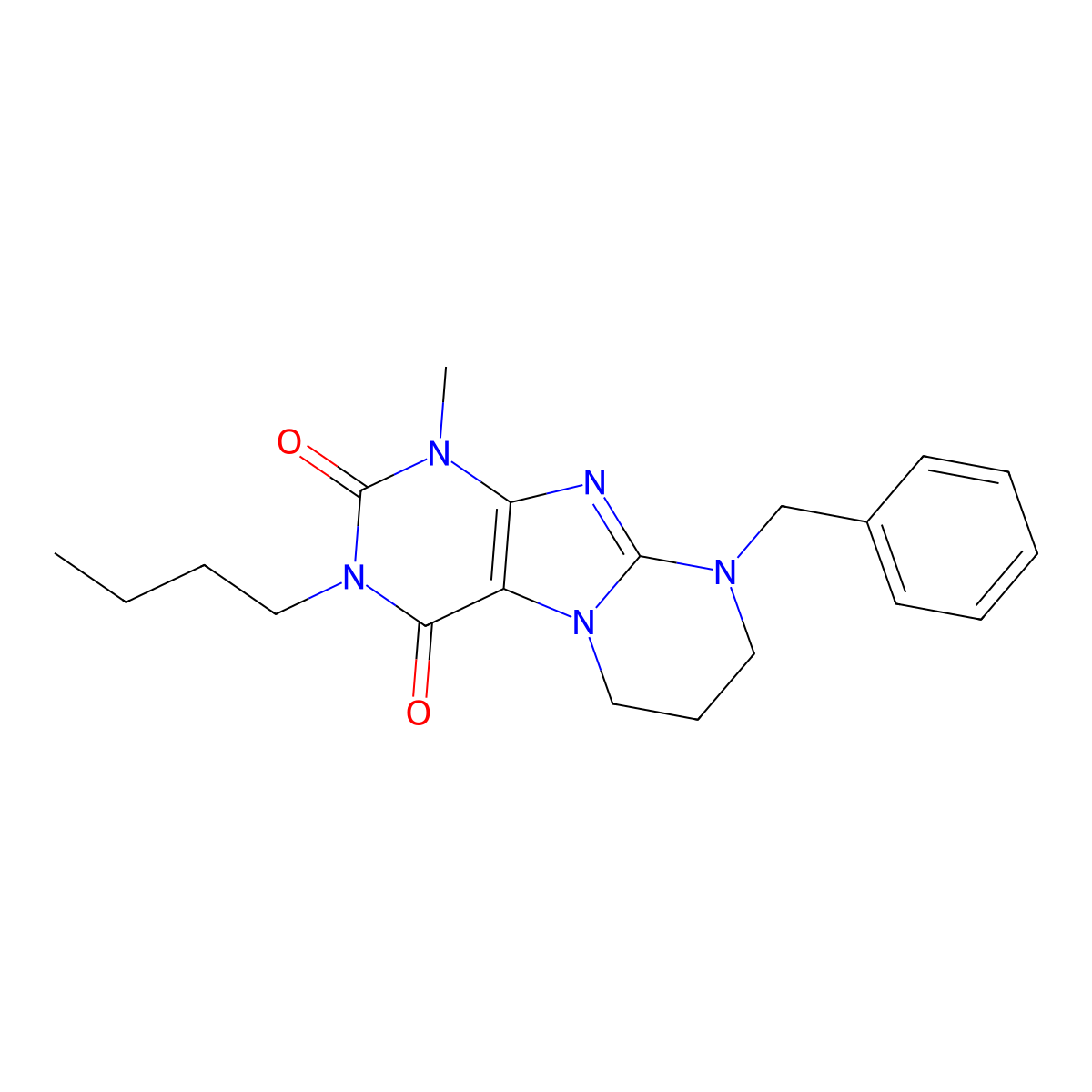9-benzyl-3-butyl-1-methyl-7,8-dihydro-6H-purino[7,8-a]pyrimidine-2,4-dione molecular structure, CAS 850801-07-9