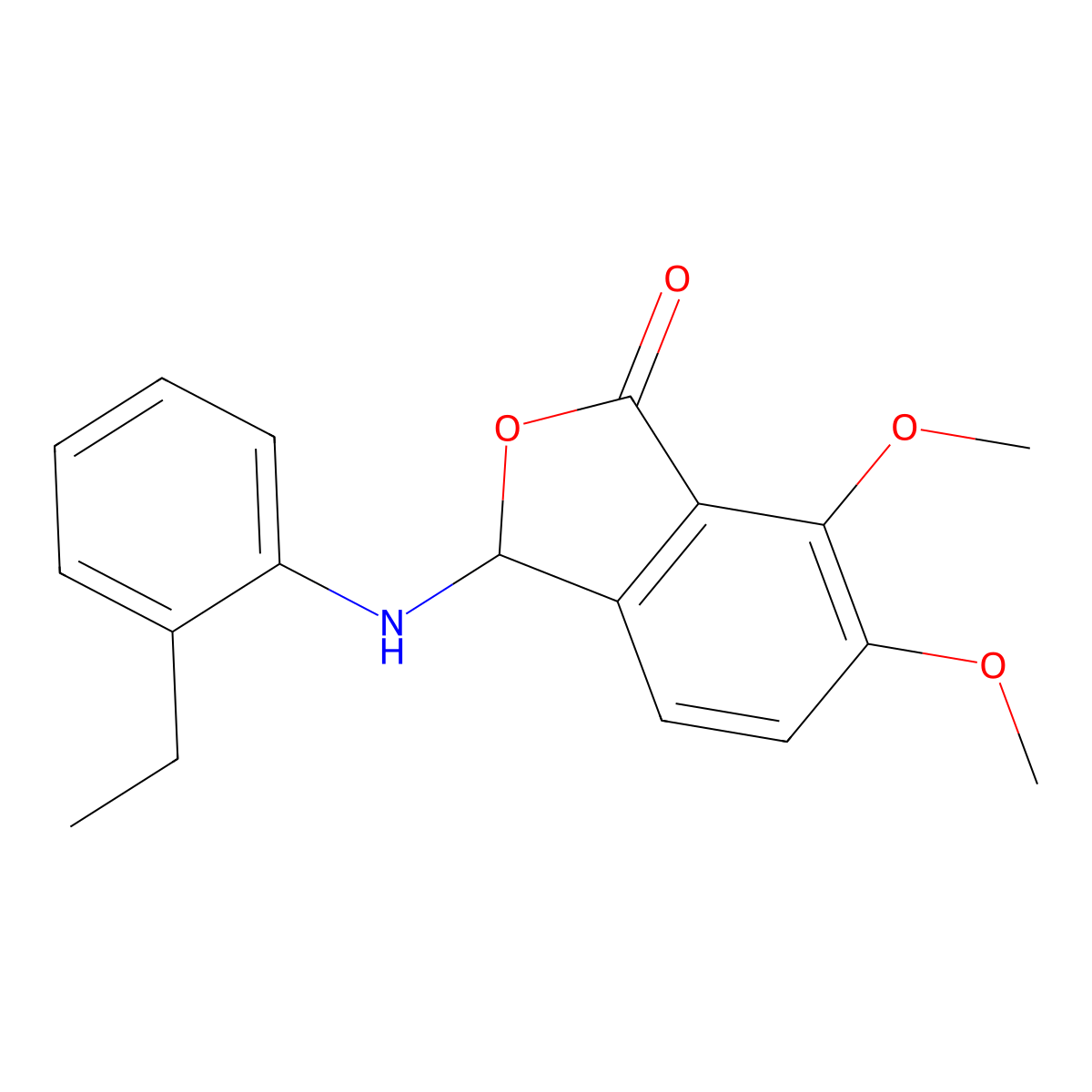 3-[(2-ethylphenyl)amino]-6,7-dimethoxy-2-benzofuran-1(3H)-one molecular structure, CAS 850801-16-0