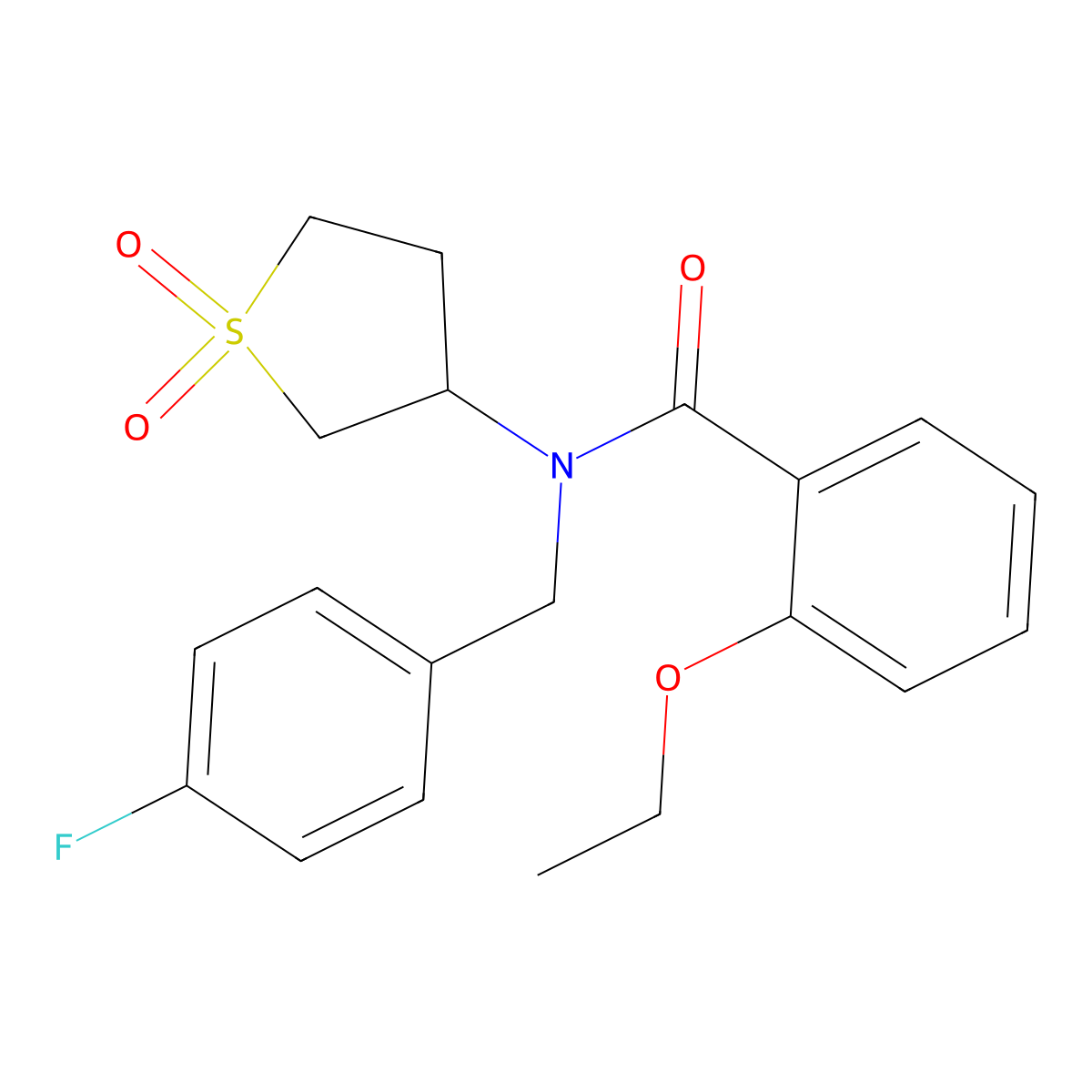 N-(1,1-dioxidotetrahydrothiophen-3-yl)-2-ethoxy-N-(4-fluorobenzyl)benzamide molecular structure, CAS 850801-40-0