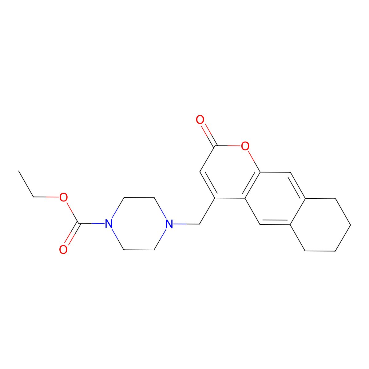 ethyl 4-((2-oxo-6,7,8,9-tetrahydro-2H-benzo[g]chromen-4-yl)methyl)piperazine-1-carboxylate molecular structure, CAS 850801-65-9