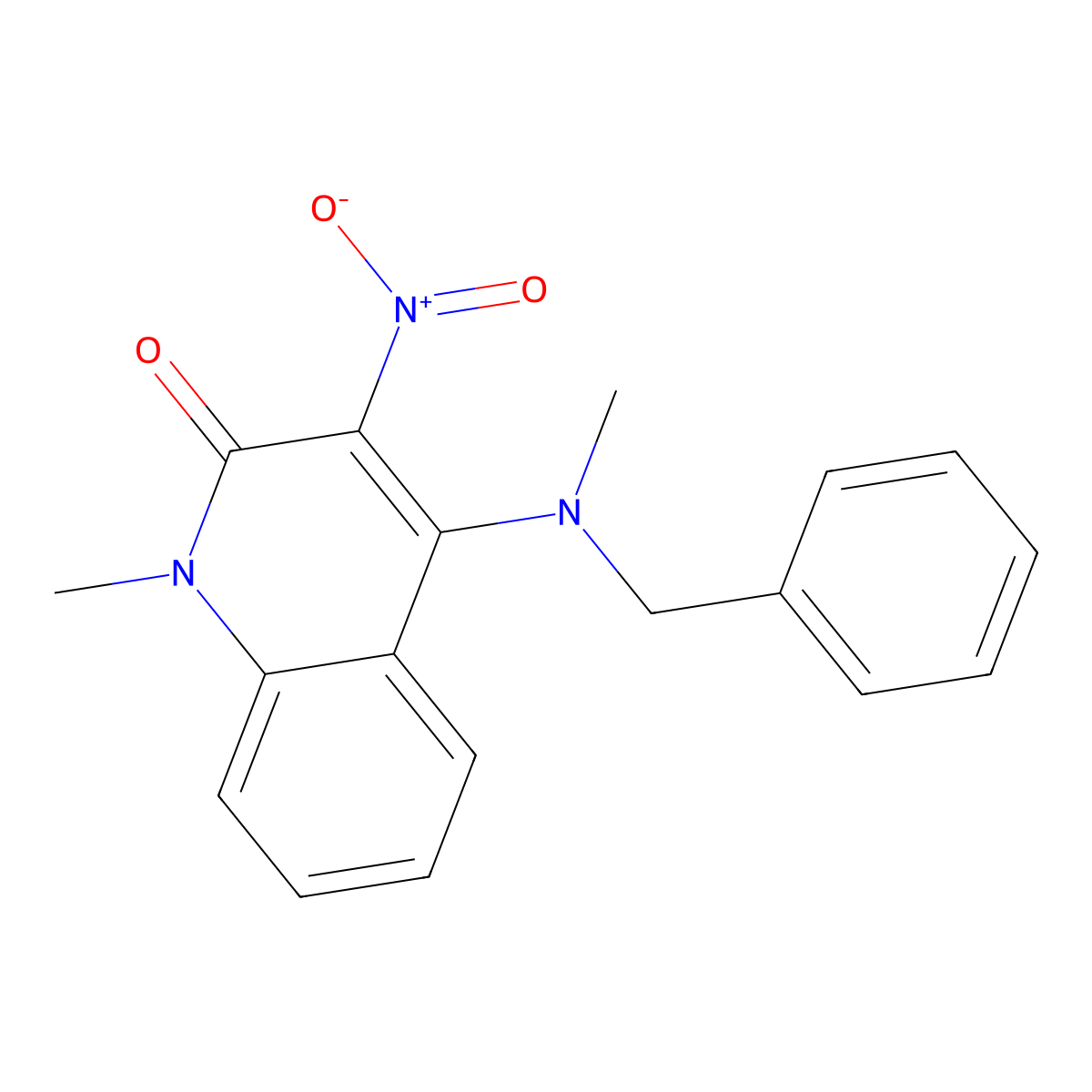 4-[Benzyl(methyl)amino]-1-methyl-3-nitroquinolin-2-one molecular structure, CAS 850803-28-0