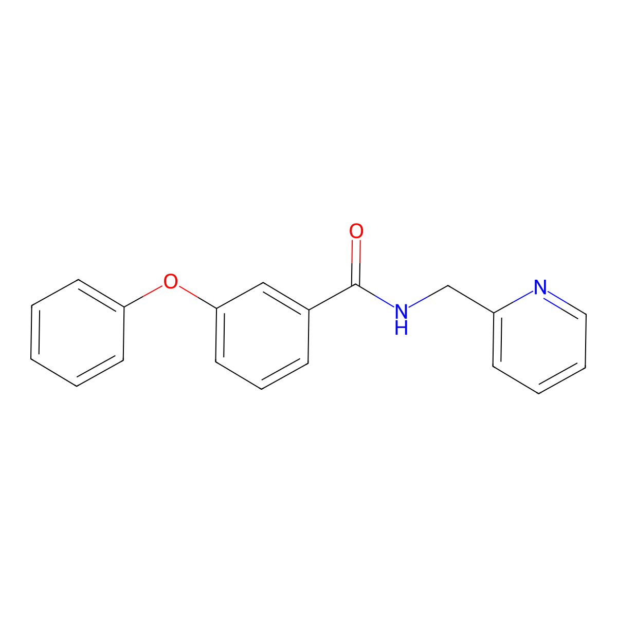 3-phenoxy-N-(pyridin-2-ylmethyl)benzamide molecular structure, CAS 850821-94-2