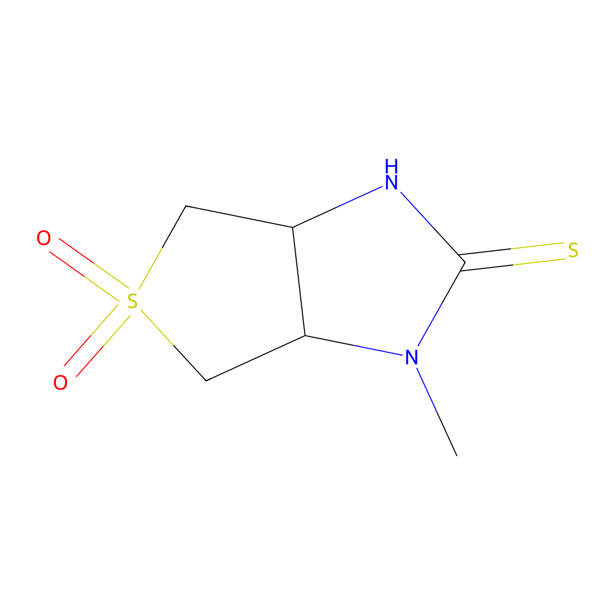 1-methyltetrahydro-1H-thieno[3,4-d]imidazole-2(3H)-thione 5,5-dioxide molecular structure, CAS 850826-17-4