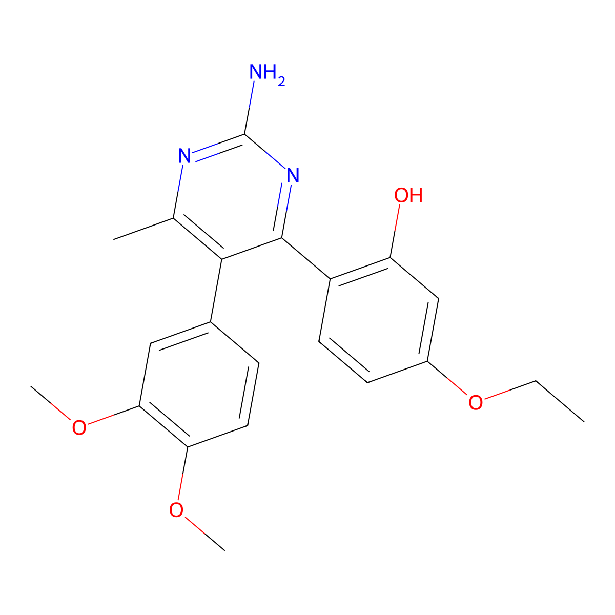 2-[2-Amino-5-(3,4-dimethoxyphenyl)-6-methylpyrimidin-4-yl]-5-ethoxyphenol molecular structure, CAS 850826-56-1