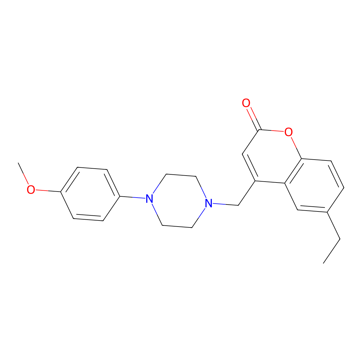 6-ethyl-4-{[4-(4-methoxyphenyl)piperazin-1-yl]methyl}-2H-chromen-2-one molecular structure, CAS 850827-57-5