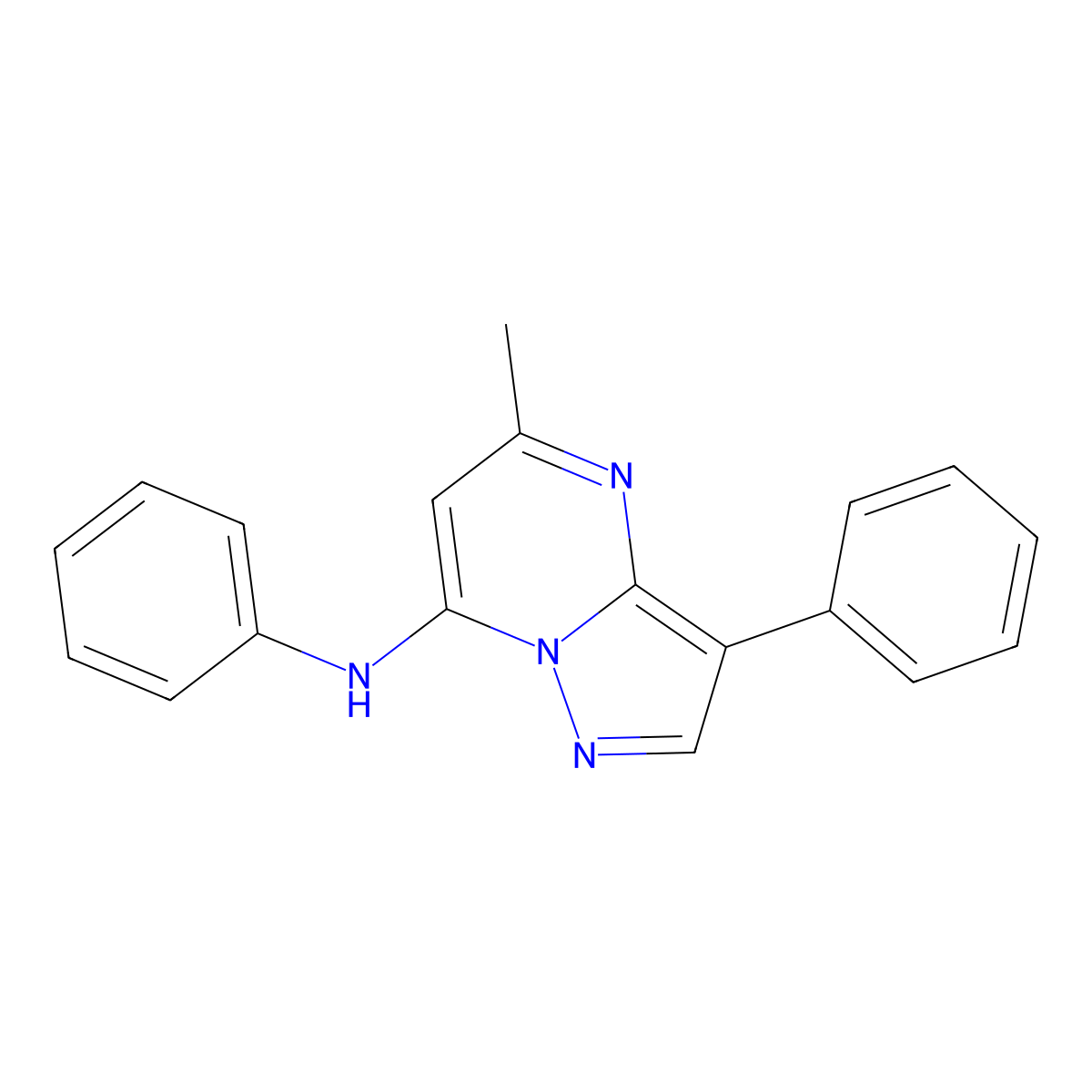 5-methyl-N,3-diphenylpyrazolo[1,5-a]pyrimidin-7-amine molecular structure, CAS 850828-03-4