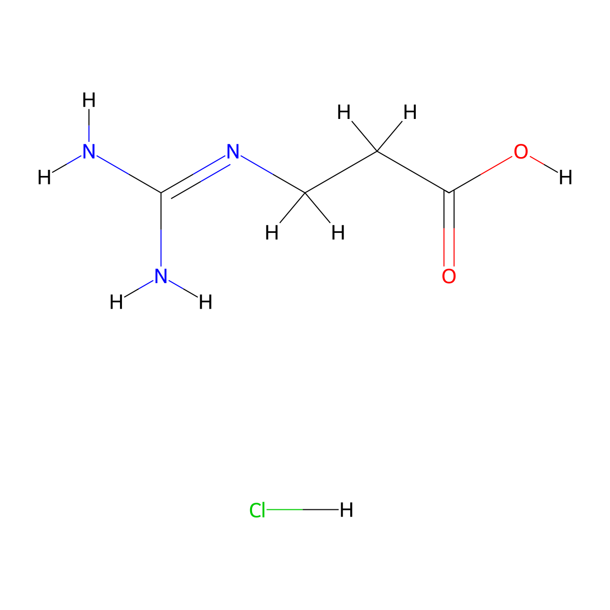 3-Guanidinopropanoic acid hydrochloride molecular structure, CAS 850836-81-6