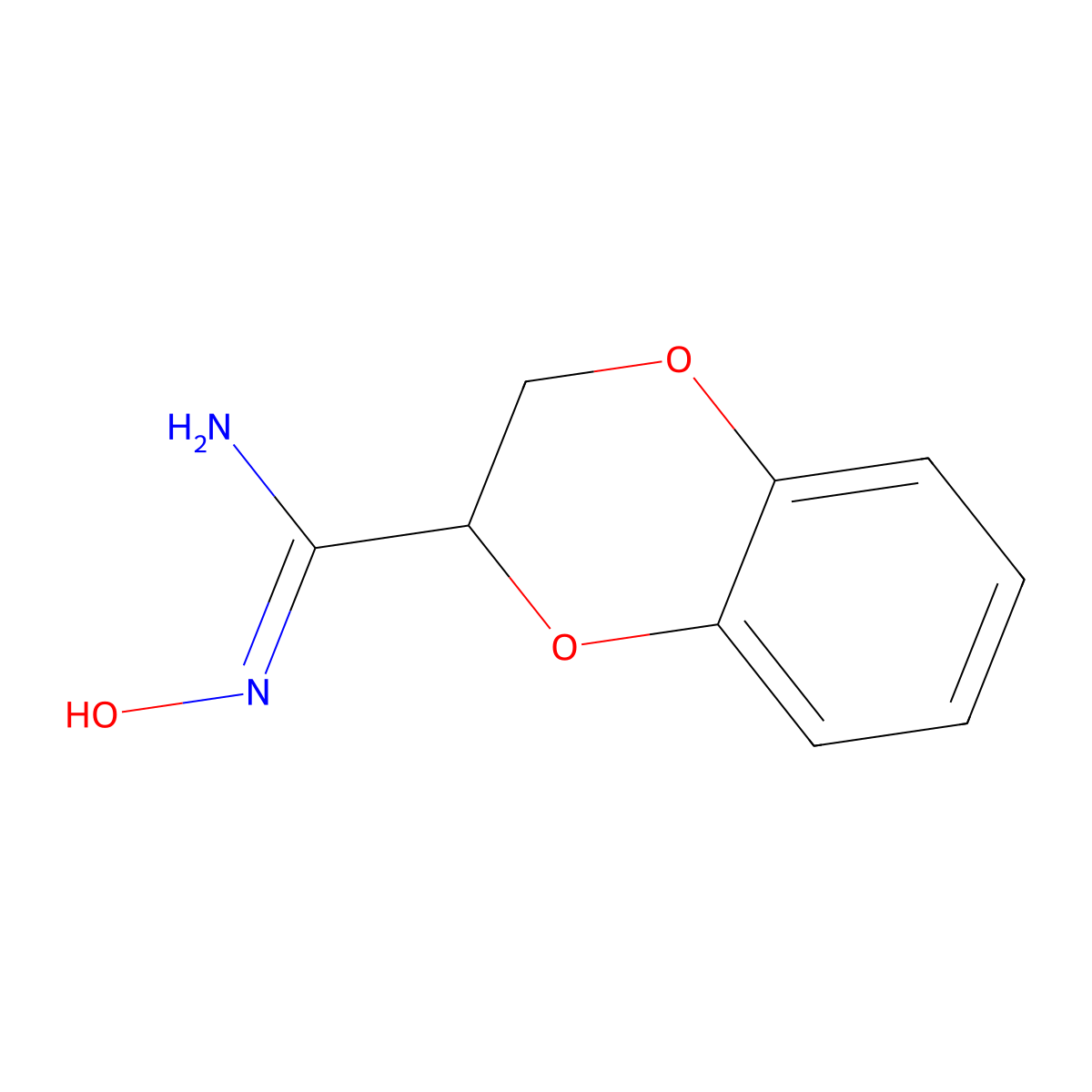 N'-hydroxy-2,3-dihydro-1,4-benzodioxine-3-carboximidamide molecular structure, CAS 85084-37-3