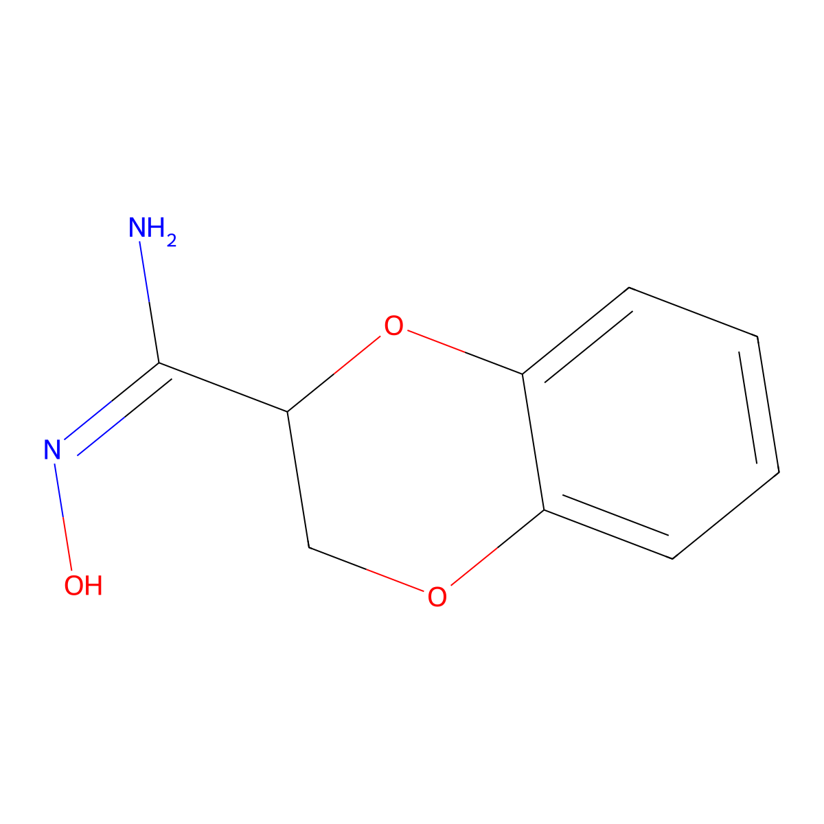 N'-hydroxy-2,3-dihydro-1,4-benzodioxine-3-carboximidamide molecular structure, CAS 85084-37-3