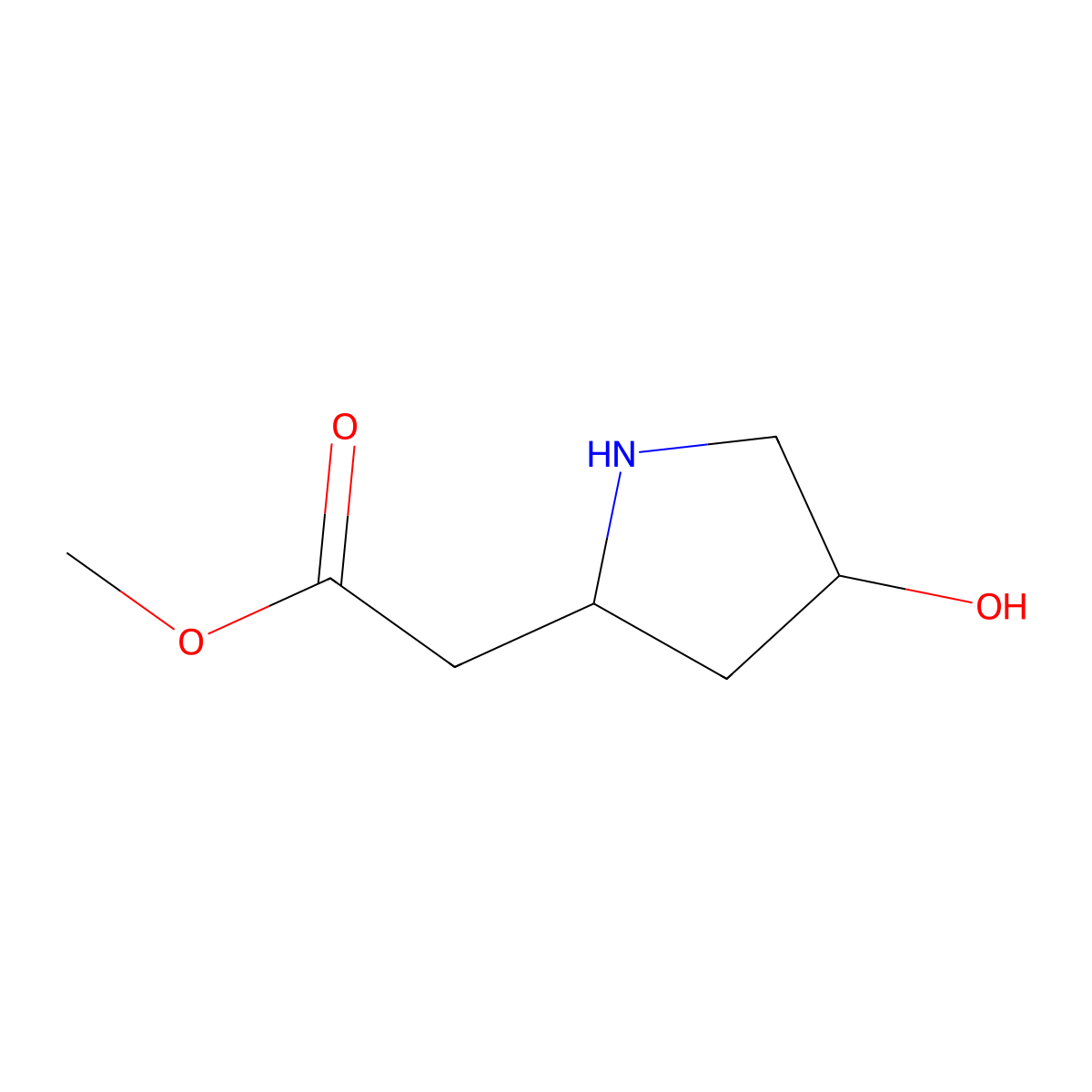 Methyl 2-[(2S,4R)-4-hydroxypyrrolidin-2-yl]acetate molecular structure, CAS 850849-79-5