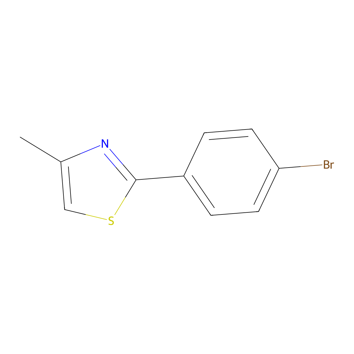 2-(4-Bromophenyl)-4-methyl-1,3-thiazole molecular structure, CAS 850852-62-9