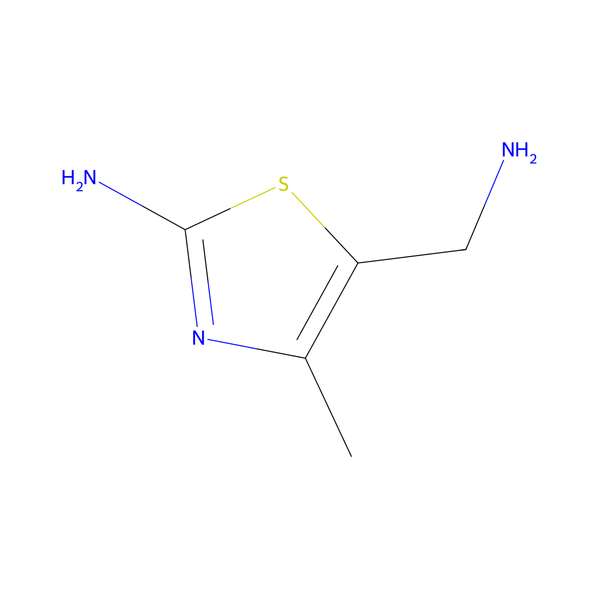 5-Aminomethyl-4-methyl-thiazol-2-ylamine molecular structure, CAS 850852-66-3