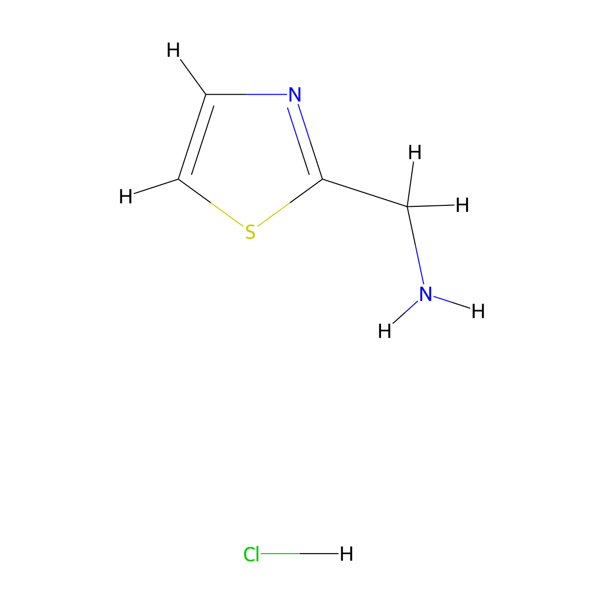 (1,3-Thiazol-2-yl)methanamine hydrochloride molecular structure, CAS 850852-85-6