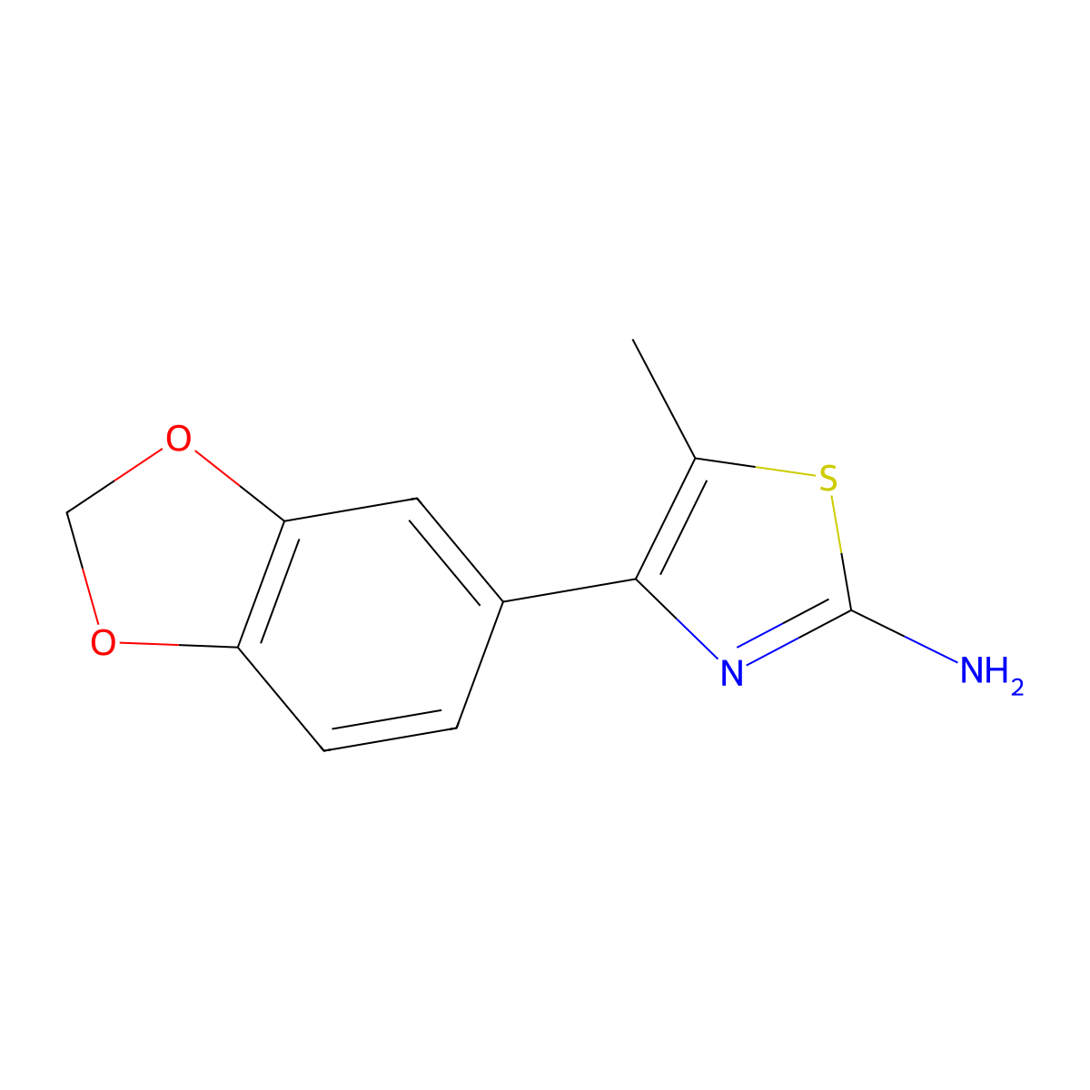 4-(1,3-Benzodioxol-5-yl)-5-methyl-2-thiazolamine molecular structure, CAS 850852-86-7