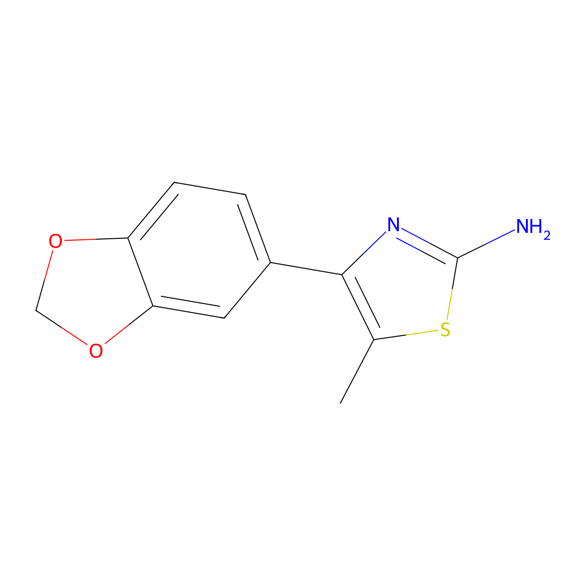 4-(1,3-Benzodioxol-5-yl)-5-methyl-2-thiazolamine molecular structure, CAS 850852-86-7
