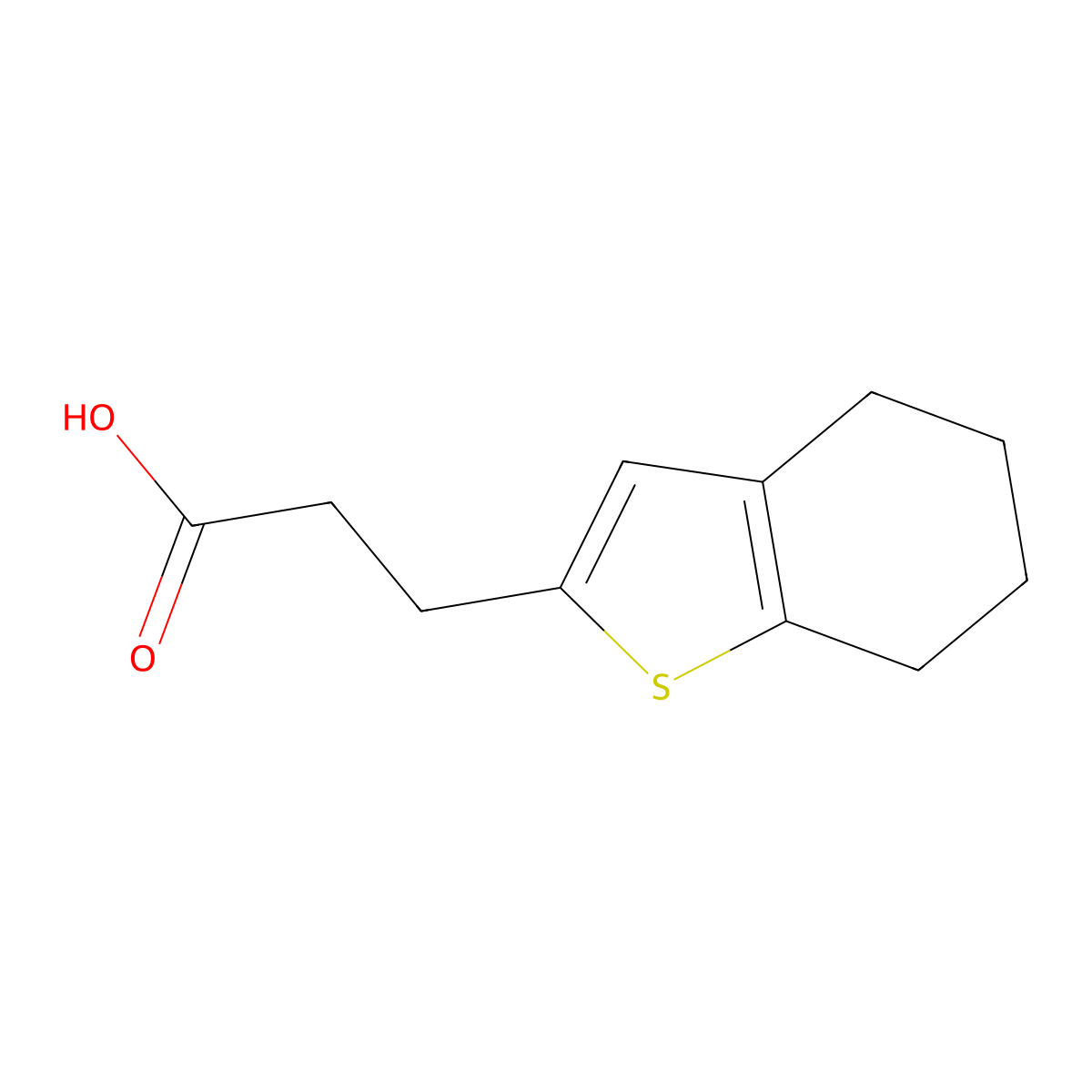 3-(4,5,6,7-Tetrahydro-1-benzothiophen-2-YL)propanoic acid molecular structure, CAS 850855-08-2