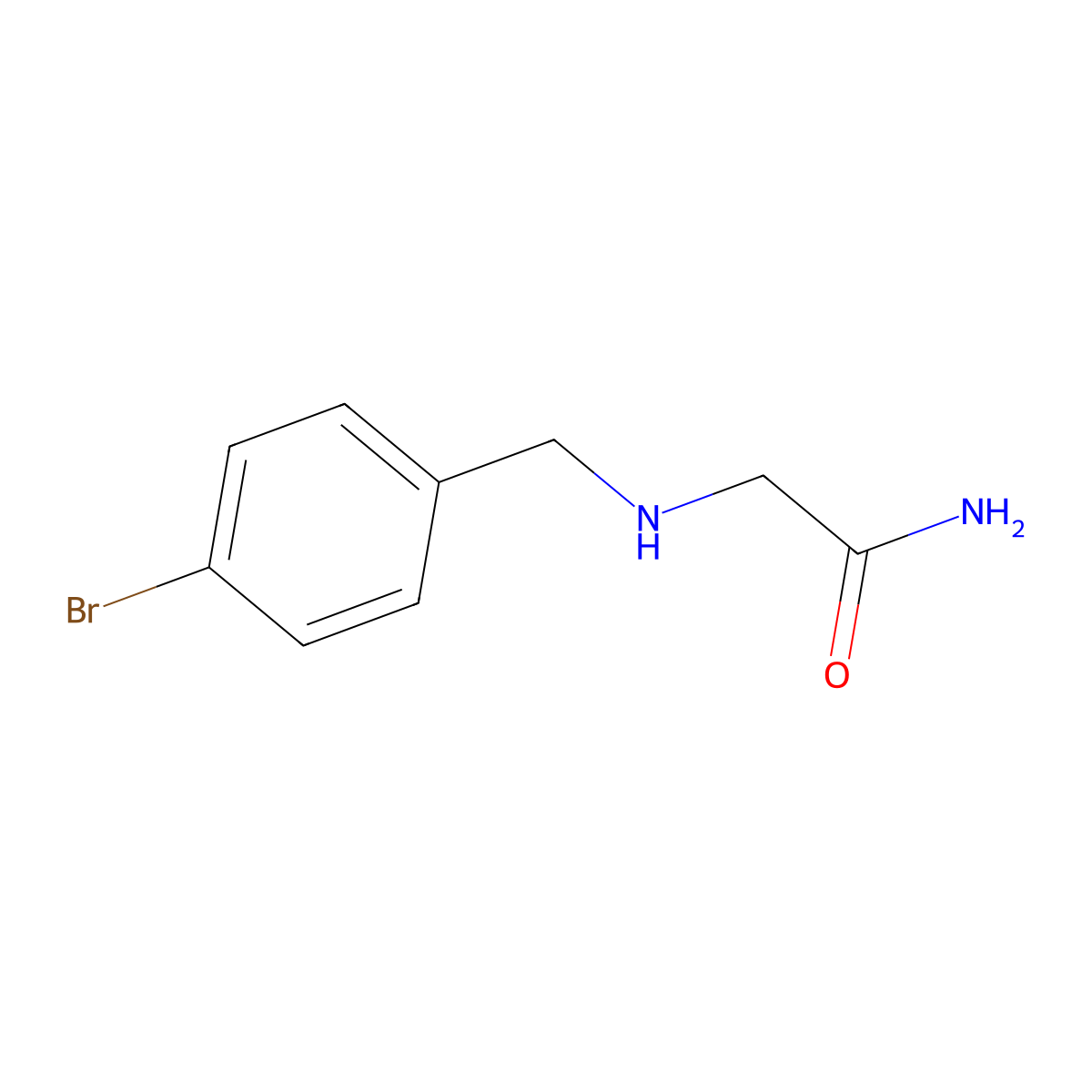 2-((4-Bromobenzyl)amino)acetamide molecular structure, CAS 850859-09-5