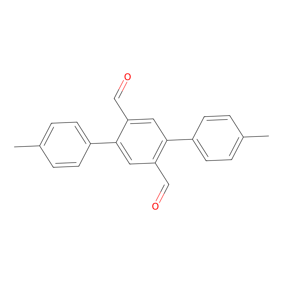 4,4''-Dimethyl-[1,1':4',1''-terphenyl]-2',5'-dicarbaldehyde molecular structure, CAS 850859-98-2