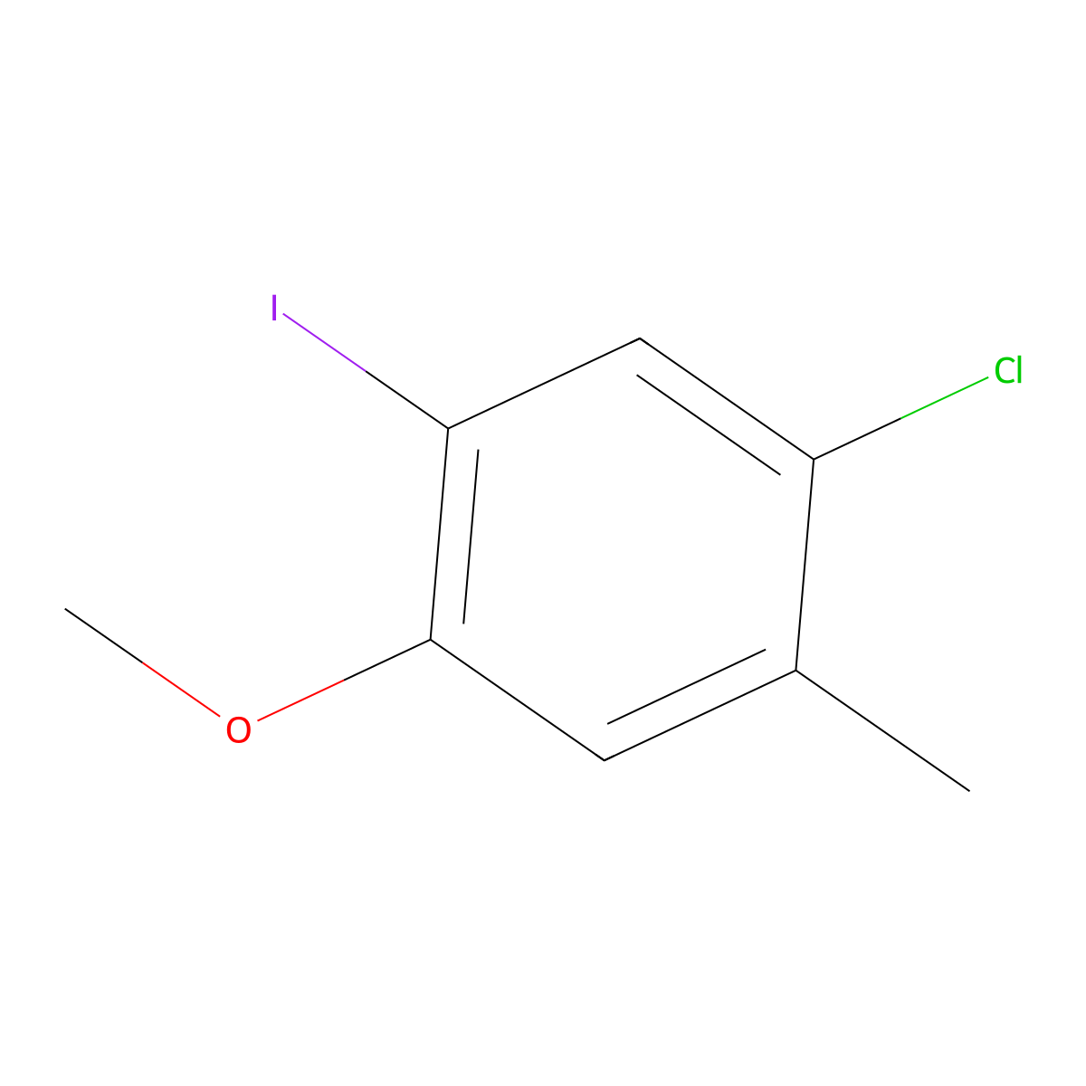 1-Chloro-5-iodo-4-methoxy-2-methylbenzene molecular structure, CAS 850864-46-9