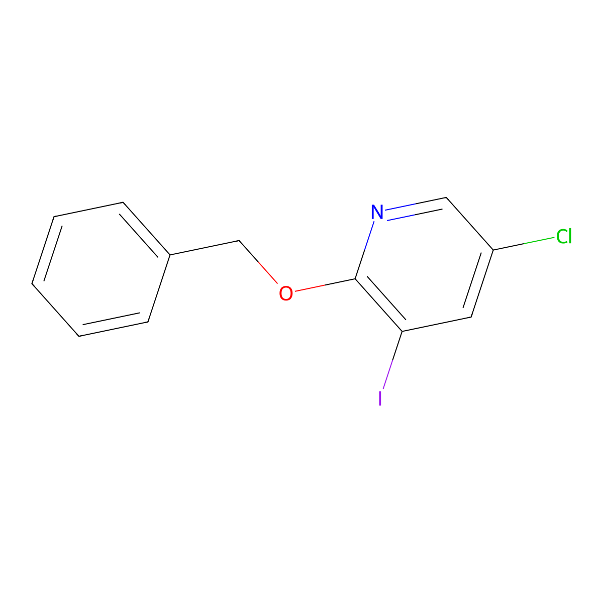 2-(Benzyloxy)-5-chloro-3-iodopyridine molecular structure, CAS 850864-51-6