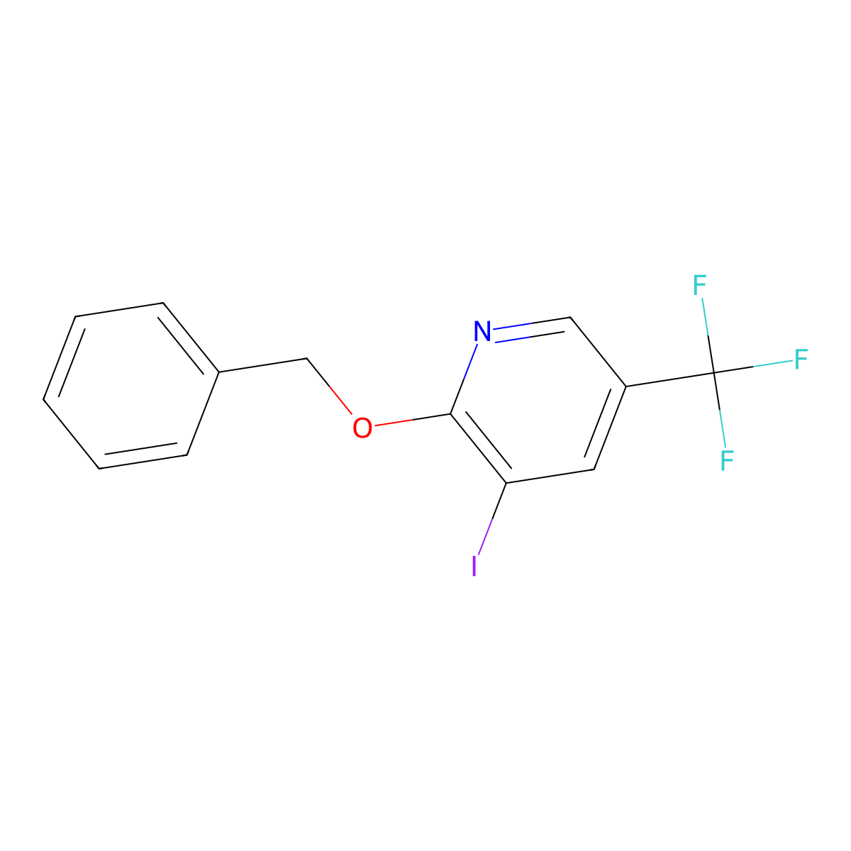 3-Iodo-2-(phenylmethoxy)-5-(trifluoromethyl)pyridine molecular structure, CAS 850864-52-7