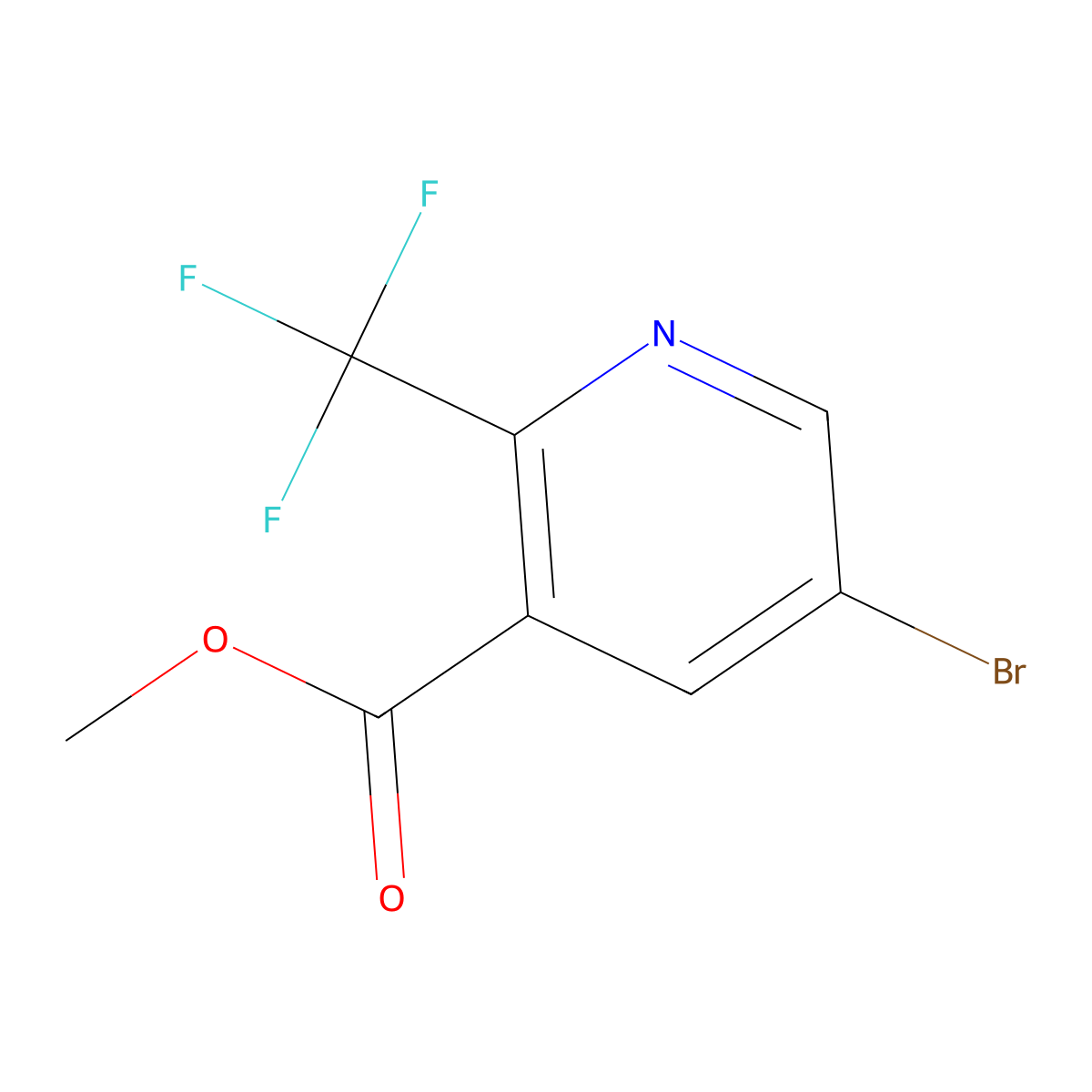 Methyl 5-bromo-2-(trifluoromethyl)nicotinate molecular structure, CAS 850864-56-1