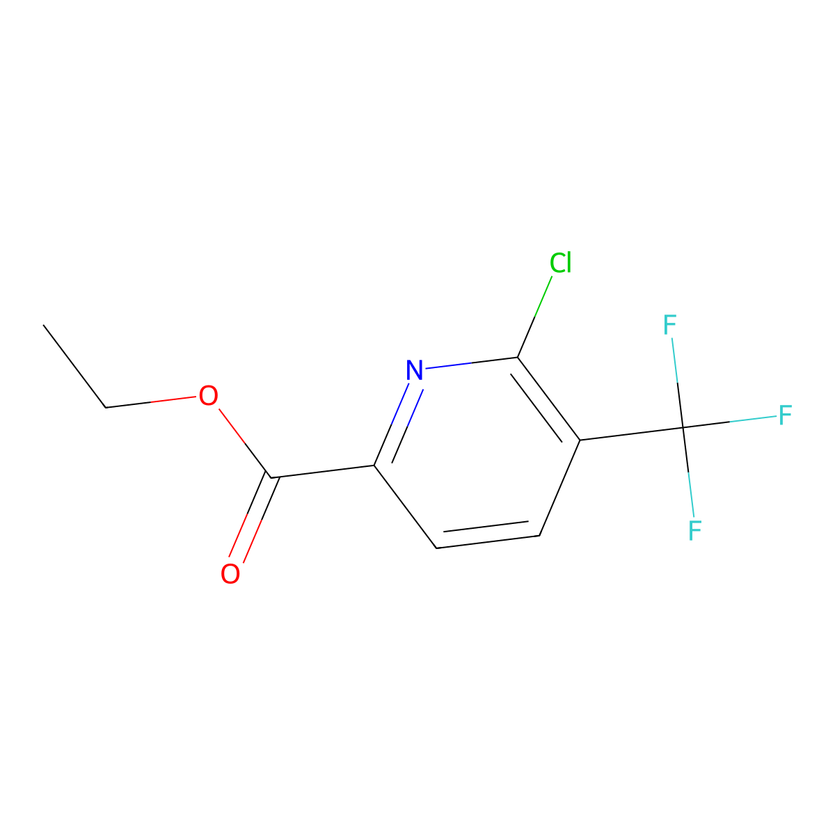 Ethyl 6-chloro-5-(trifluoromethyl)picolinate molecular structure, CAS 850864-57-2
