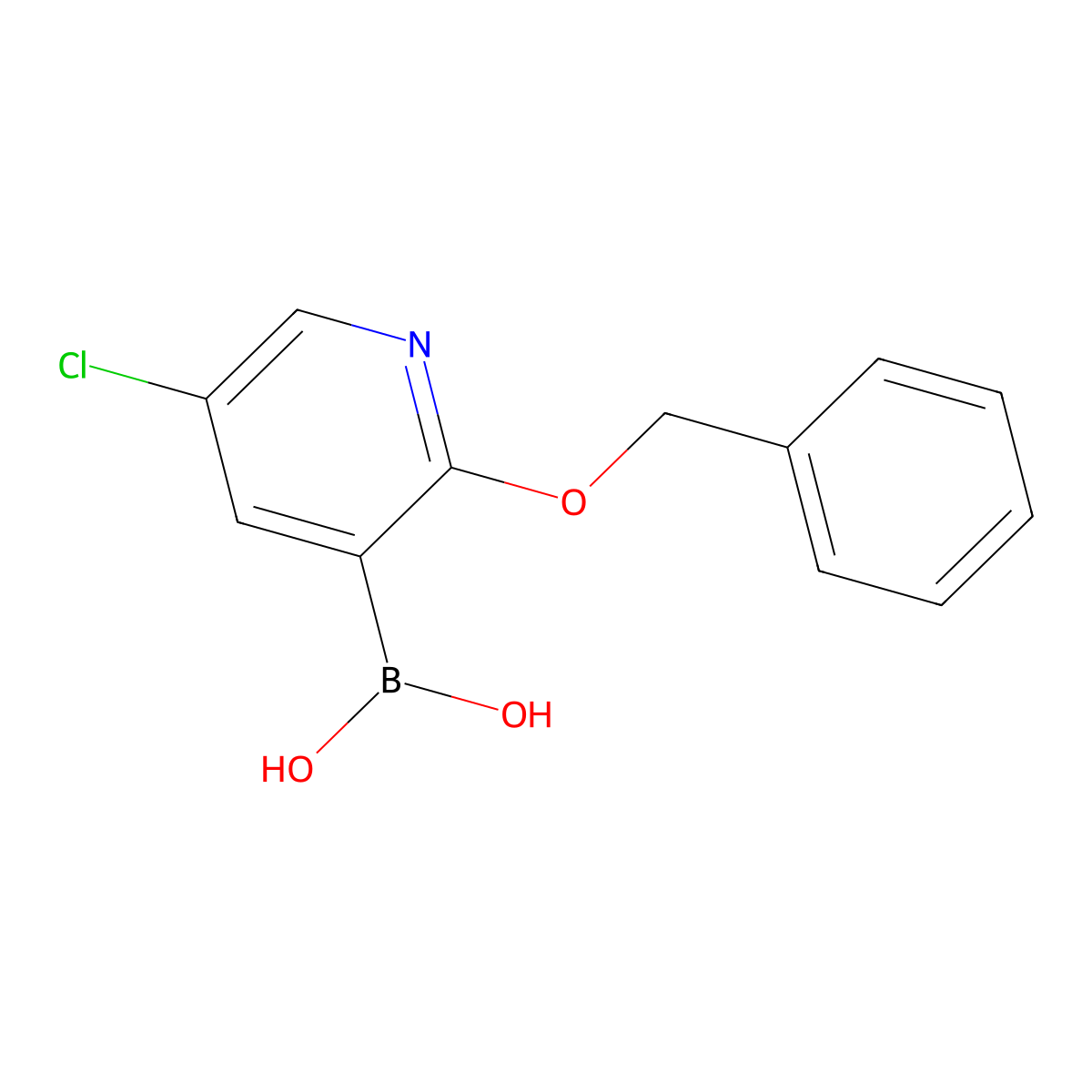 (2-(Benzyloxy)-5-chloropyridin-3-yl)boronic acid molecular structure, CAS 850864-58-3
