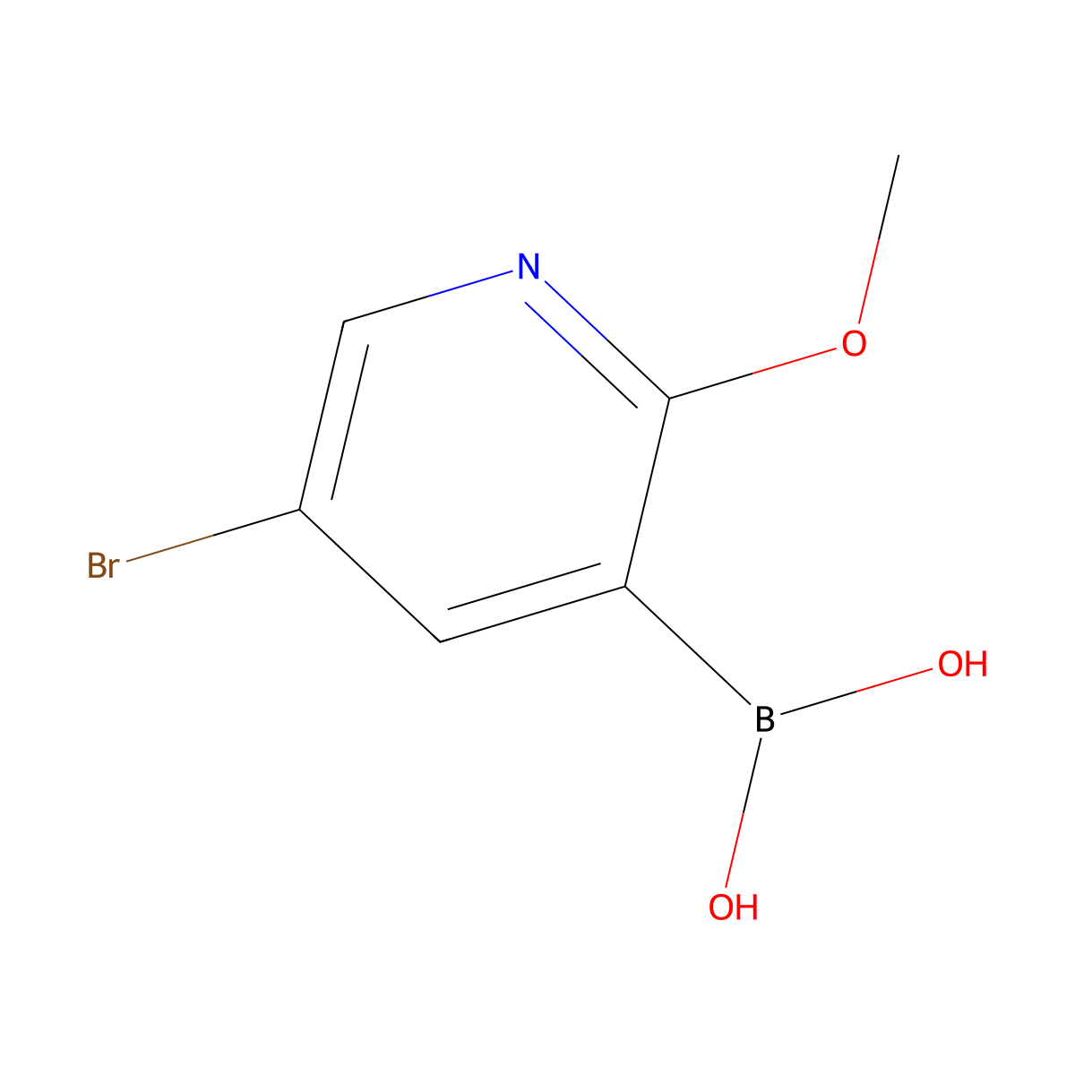 5-Bromo-2-methoxypyridine-3-boronic acid molecular structure, CAS 850864-59-4