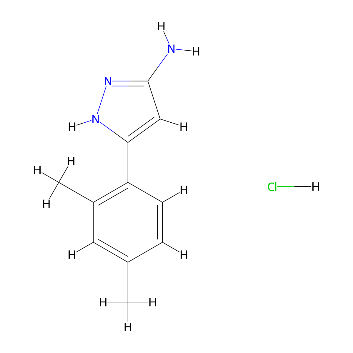 5-(2,4-Dimethyl-phenyl)-2H-pyrazol-3-ylamine hydrochloride molecular structure, CAS 850869-66-8