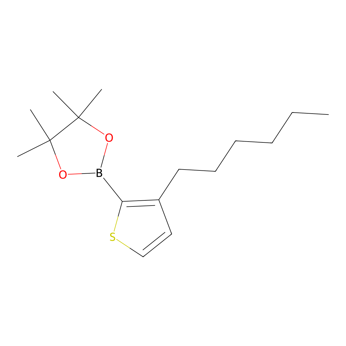 2-(3-Hexylthiophen-2-yl)-4,4,5,5-tetramethyl-1,3,2-dioxaborolane molecular structure, CAS 850881-09-3