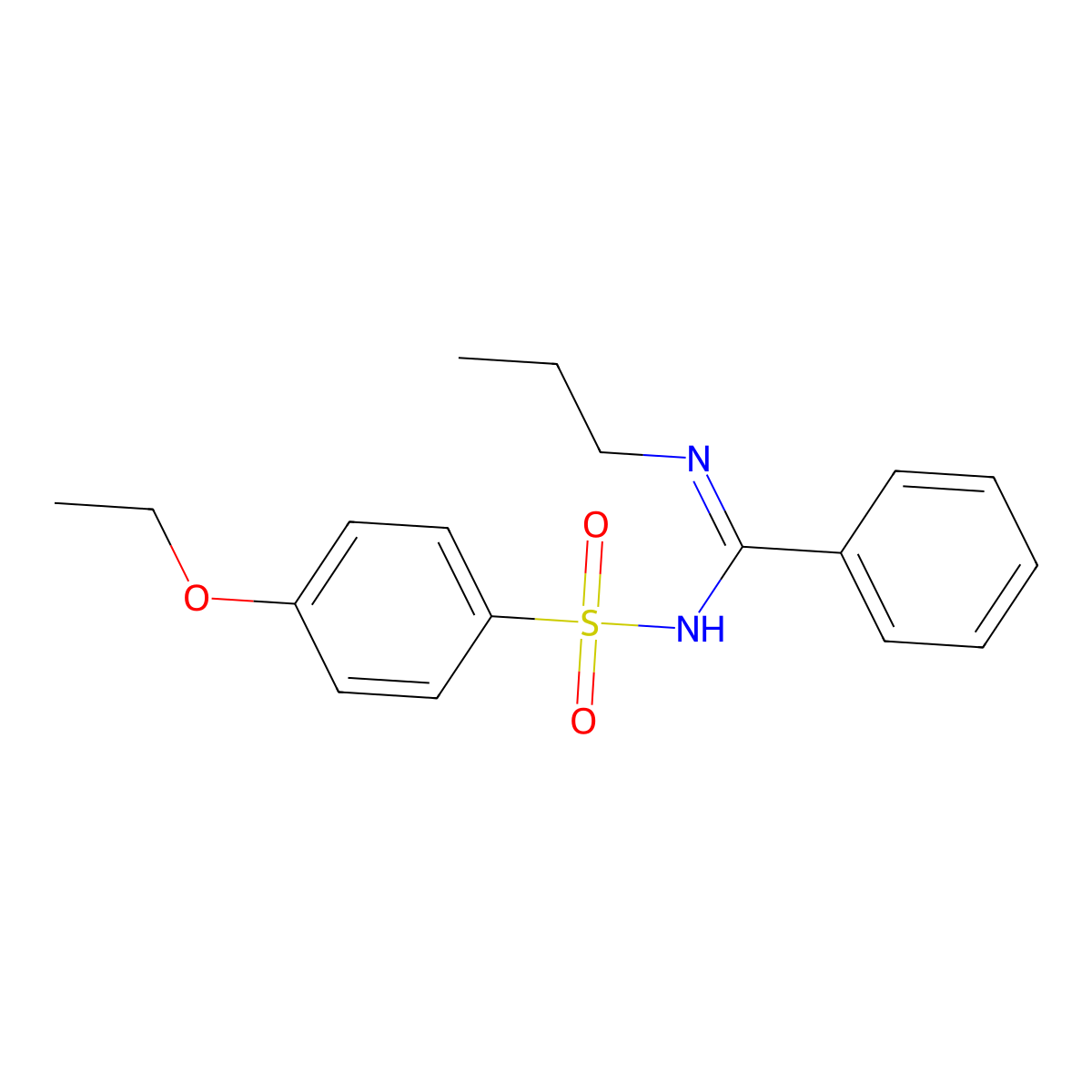 N-(4-ethoxyphenyl)sulfonyl-N'-propylbenzenecarboximidamide molecular structure, CAS 850899-71-7