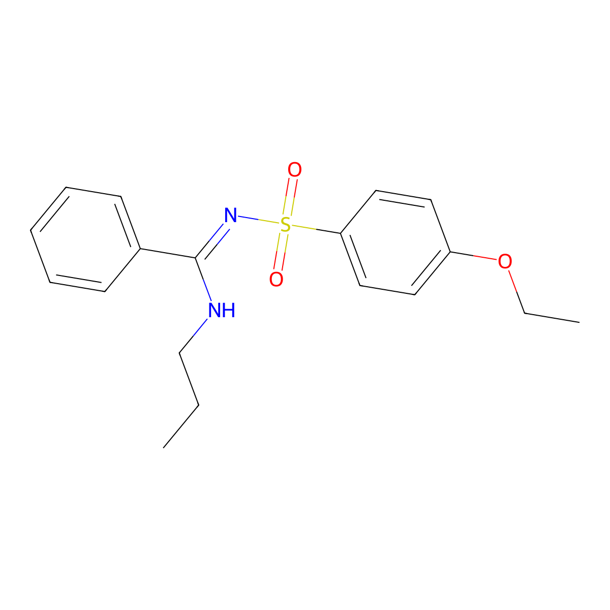 N-(4-ethoxyphenyl)sulfonyl-N'-propylbenzenecarboximidamide molecular structure, CAS 850899-71-7