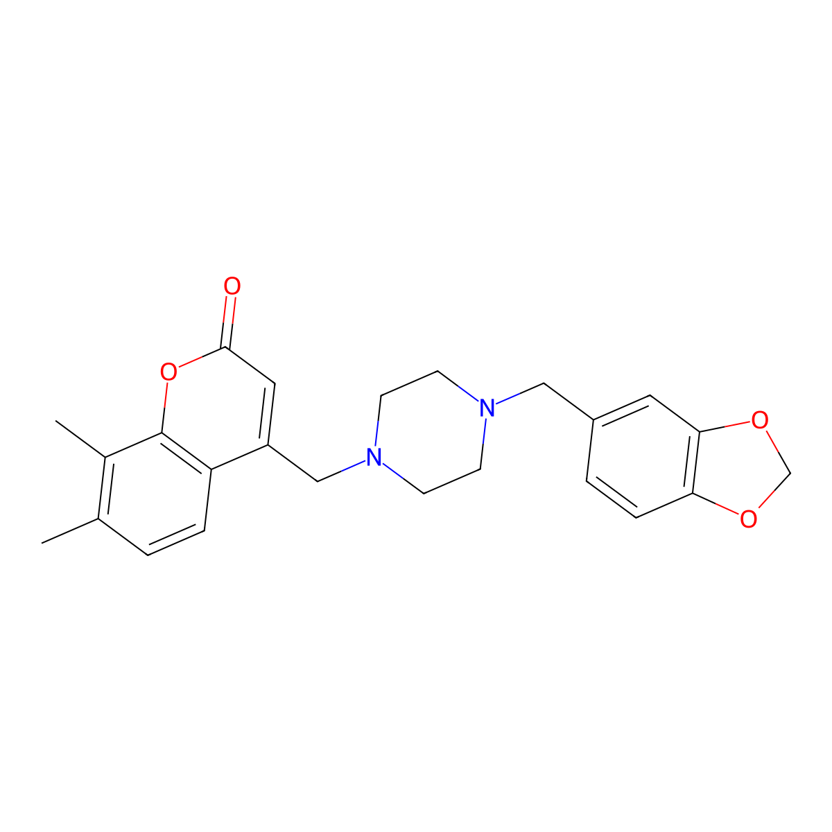 4-((4-(benzo[d][1,3]dioxol-5-ylmethyl)piperazin-1-yl)methyl)-7,8-dimethyl-2H-chromen-2-one molecular structure, CAS 850900-73-1