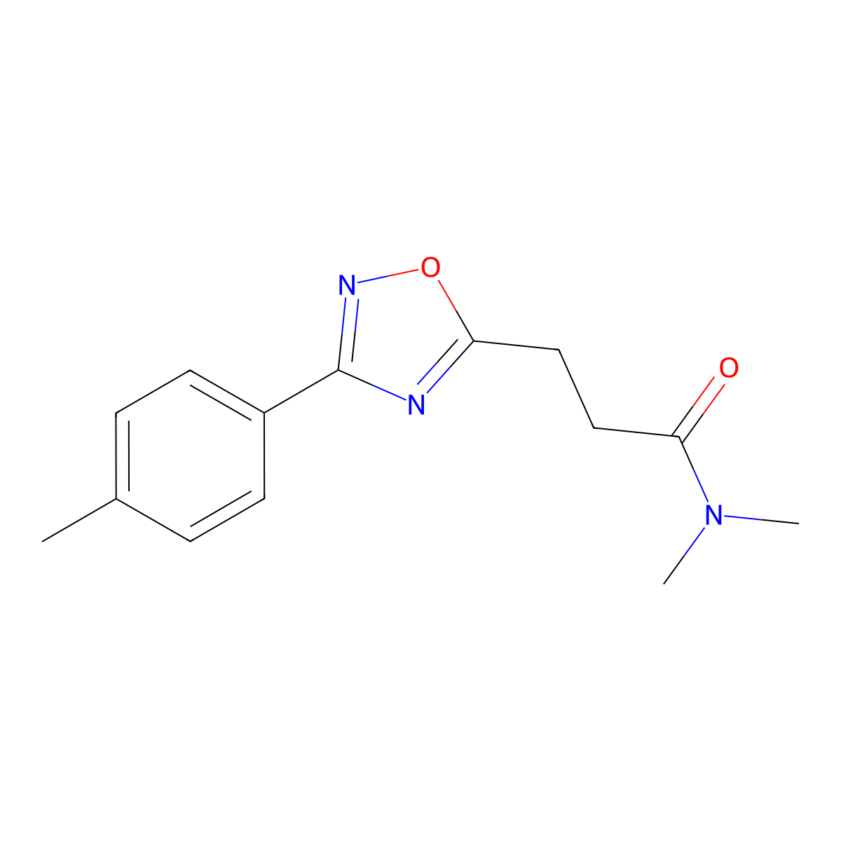 N,N-dimethyl-3-[3-(4-methylphenyl)-1,2,4-oxadiazol-5-yl]propanamide molecular structure, CAS 850901-63-2