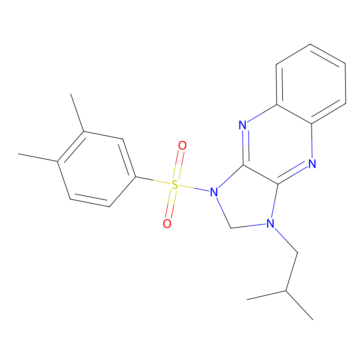 1-(3,4-dimethylbenzenesulfonyl)-3-(2-methylpropyl)-1H,2H,3H-imidazo[4,5-b]quinoxaline molecular structure, CAS 850902-63-5