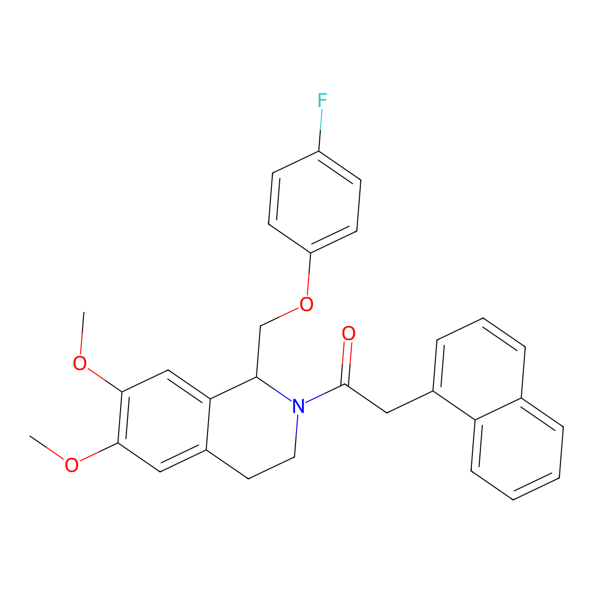 1-(1-((4-fluorophenoxy)methyl)-6,7-dimethoxy-3,4-dihydroisoquinolin-2(1H)-yl)-2-(naphthalen-1-yl)ethanone molecular structure, CAS 850903-00-3