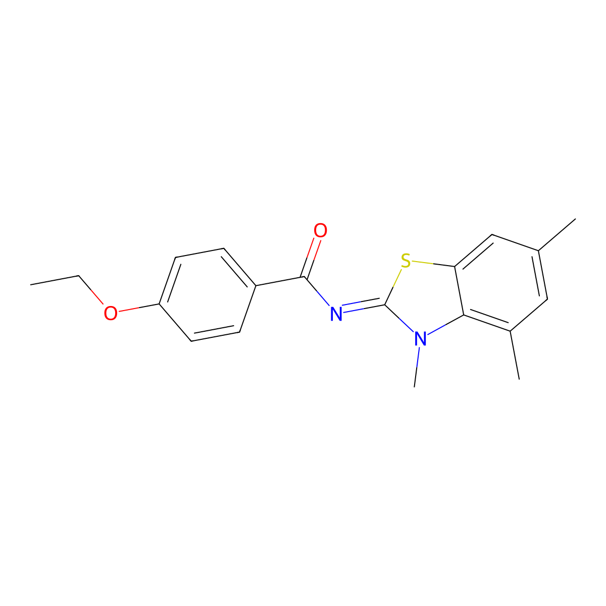 (E)-4-ethoxy-N-(3,4,6-trimethylbenzo[d]thiazol-2(3H)-ylidene)benzamide molecular structure, CAS 850903-10-5