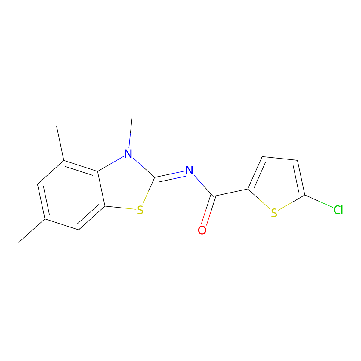 (E)-5-chloro-N-(3,4,6-trimethylbenzo[d]thiazol-2(3H)-ylidene)thiophene-2-carboxamide molecular structure, CAS 850903-18-3