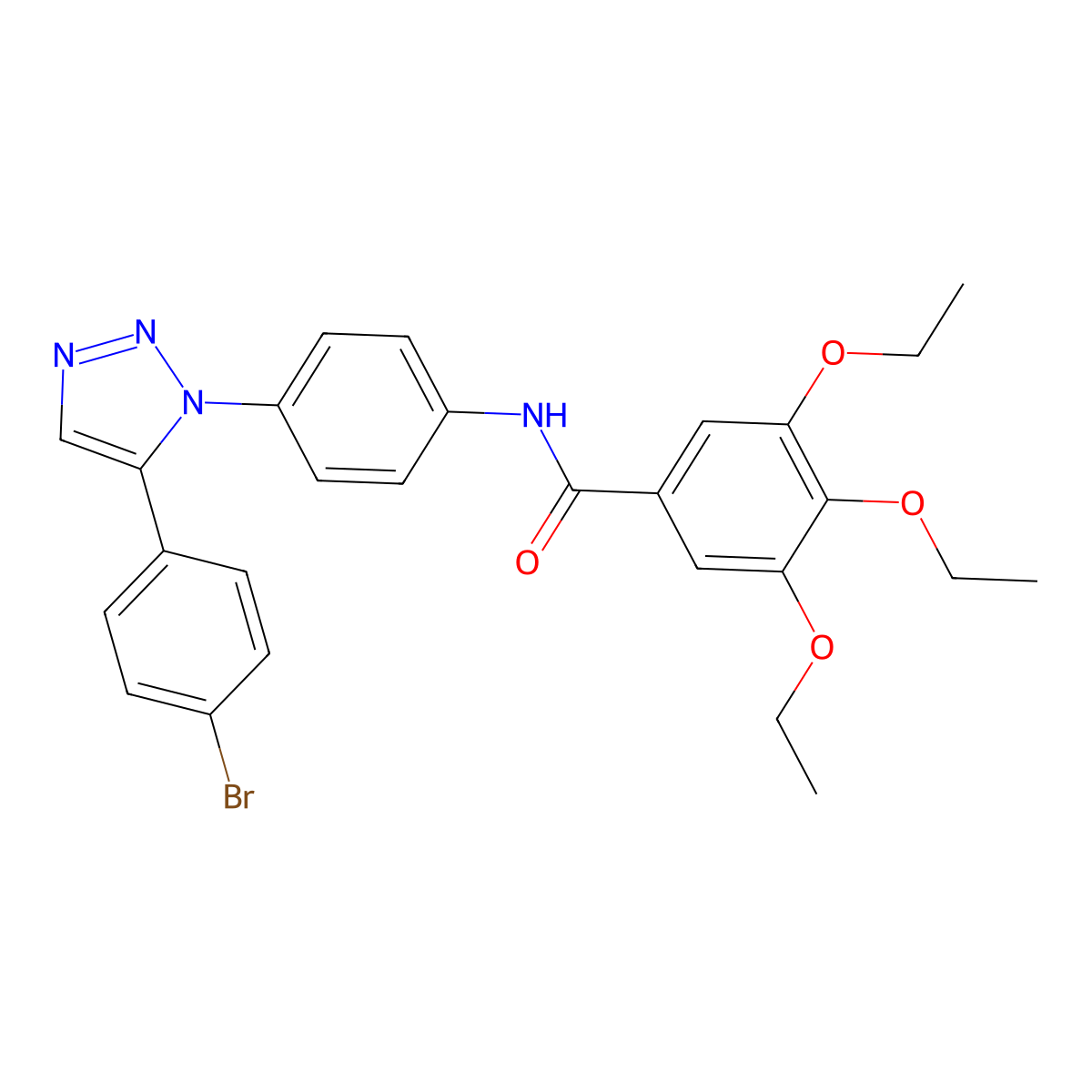 N-{4-[5-(4-bromophenyl)-1H-1,2,3-triazol-1-yl]phenyl}-3,4,5-triethoxybenzamide molecular structure, CAS 850903-88-7