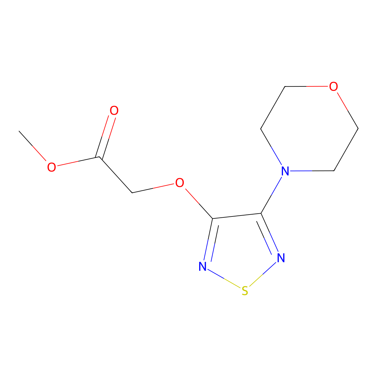 Methyl [(4-morpholin-4-yl-1,2,5-thiadiazol-3-yl)oxy]acetate molecular structure, CAS 850904-03-9