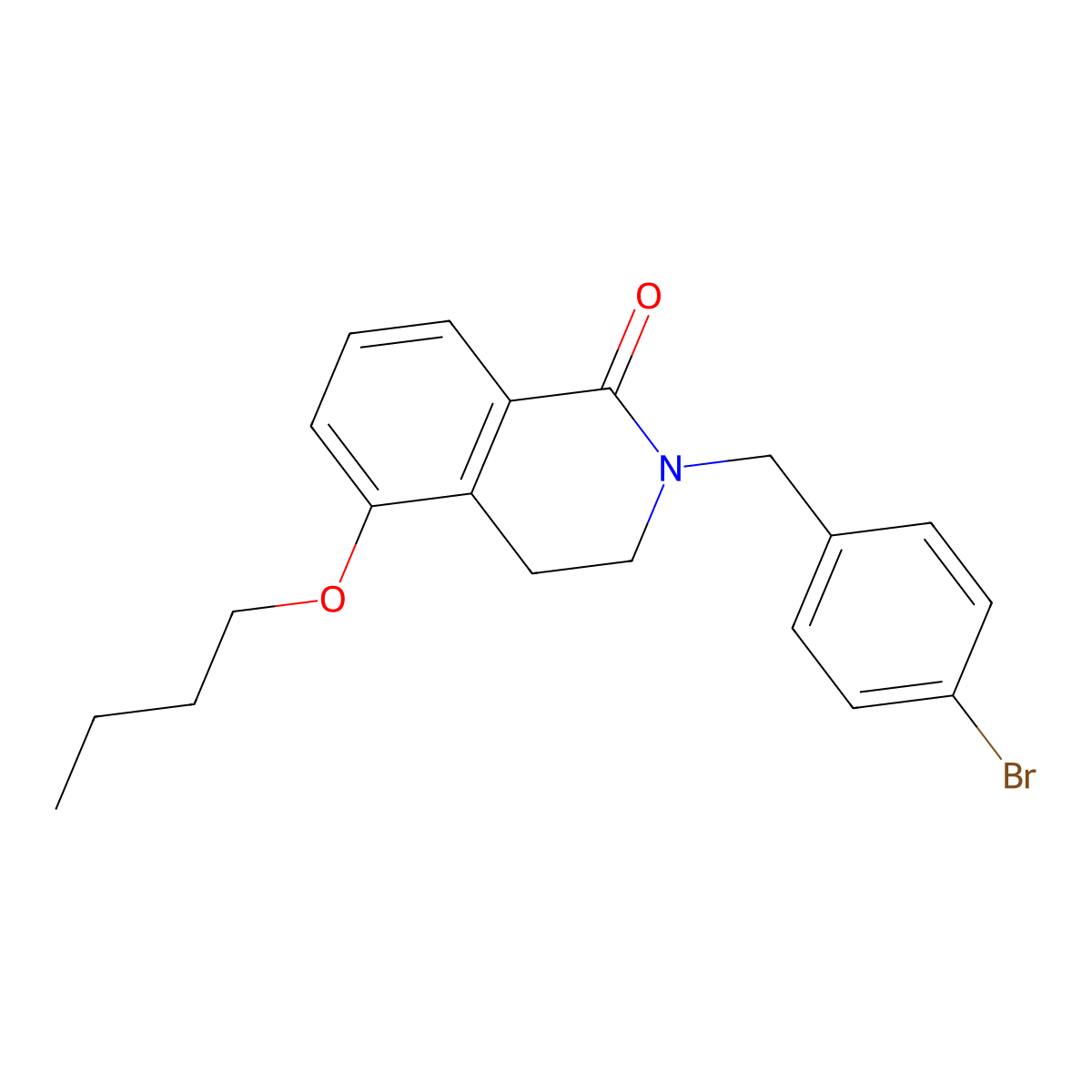 2-(4-bromobenzyl)-5-butoxy-3,4-dihydroisoquinolin-1(2H)-one molecular structure, CAS 850904-08-4