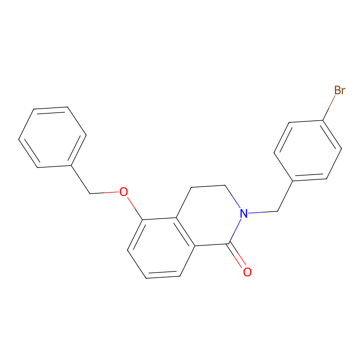 2-[(4-Bromophenyl)methyl]-5-phenylmethoxy-3,4-dihydroisoquinolin-1-one molecular structure, CAS 850904-10-8